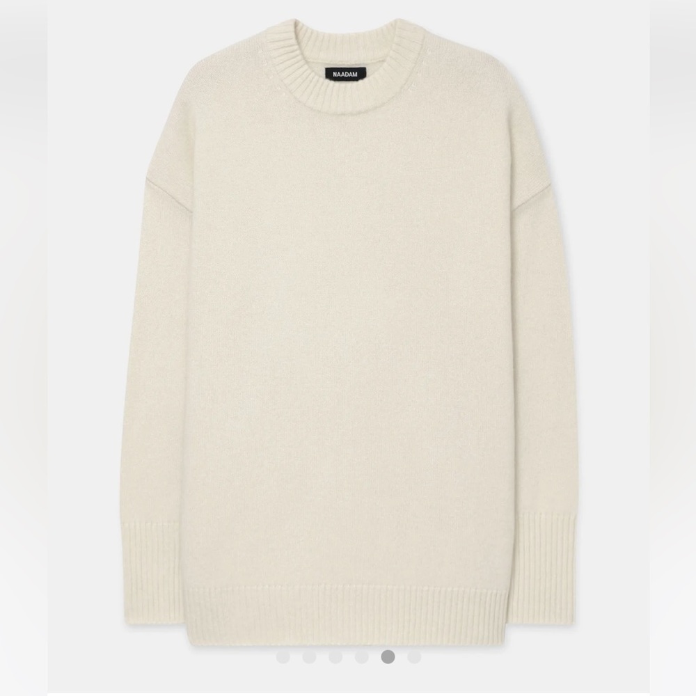 NAADAM Luxe Cashmere Oversized Crewneck Sweater - NWT, Small, White